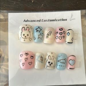 Cute Handmade Pastel Nail Set